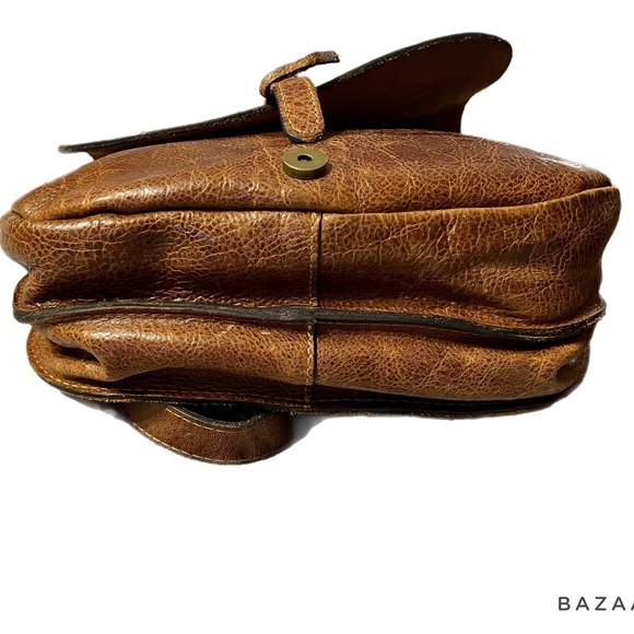 Vintage Patricia Nash Saddle Bag Flap Brown Leather Cross Body Purse Bag - Picture 4 of 7